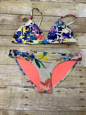 triangl swimwear Multicolor neoprene  Floral Bikini size Small